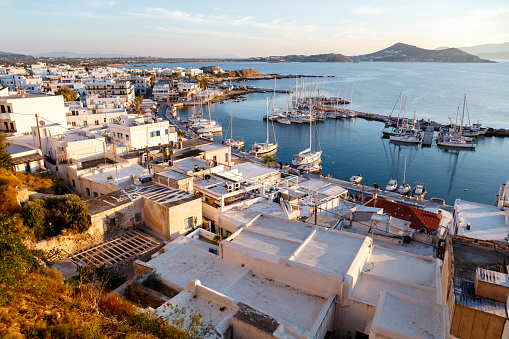 The Chora ('capital') of Naxos island in the Aegean Sea, Cyclades, Greece, Europe