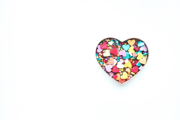 istock Colorful heart shape on white  background.love, valentine,wedding concepts 901638250