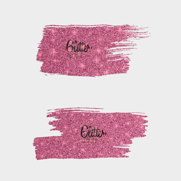 istock Set of pink glitter brushes on white background, shiny, luxury effect for your design. Vector eps 10 901638696