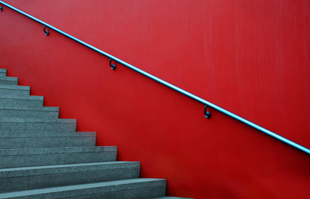 istock Modern stair case interior with colorful wall 901638936