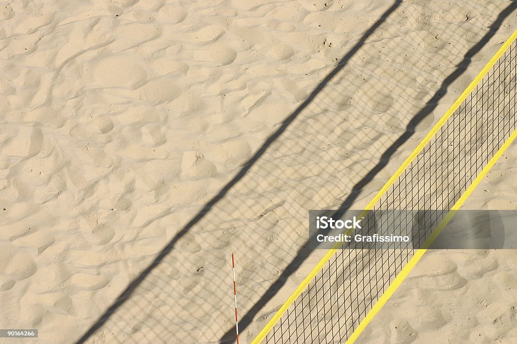 beachvolley court with yellow net  Beach Stock Photo