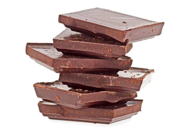 istock Close up of chocolate bar isolated on a white background 901642884