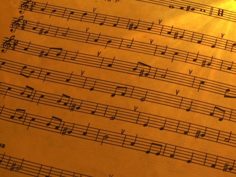 Close up of sheet music