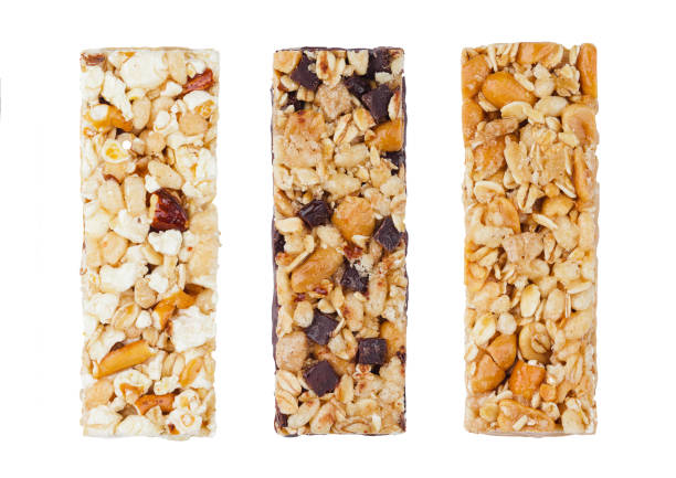 istock Protein cereal energy bars with nuts and caramel 901646754
