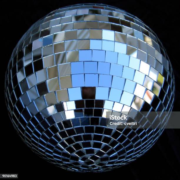 Disco Ball Stock Photo - Download Image Now - Disco Ball, Black Background, 1980