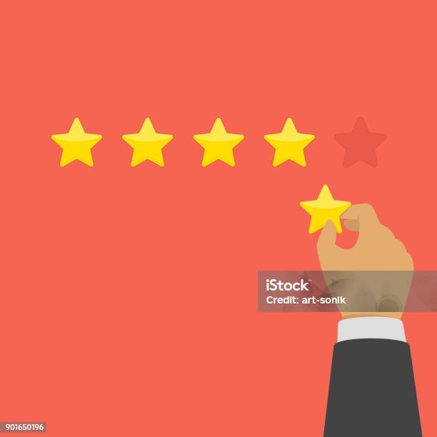 Hand Giving Five Star Rating Stock Illustration - Download Image Now - Celebrities, Customer, Five People