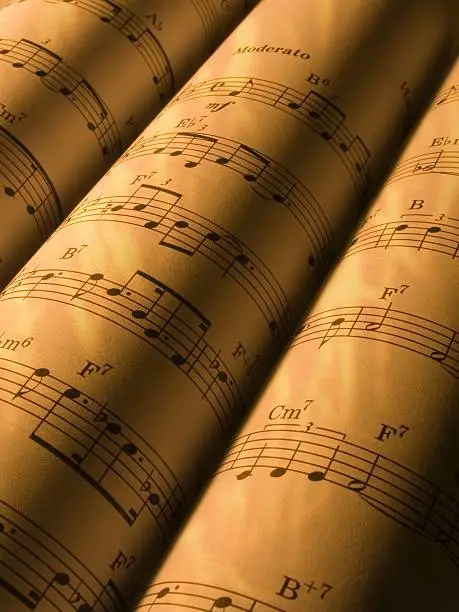 Photo of rolls of sheet music