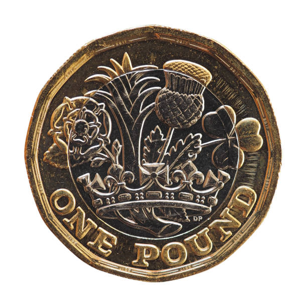 istock 1 pound coin, United Kingdom isolated over white 901653146