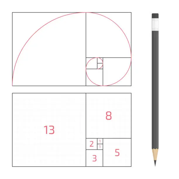 Vector illustration of Golden ratio vector.