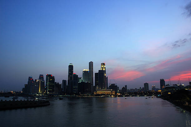 Singapore Skyline at Dusk - foto de stock