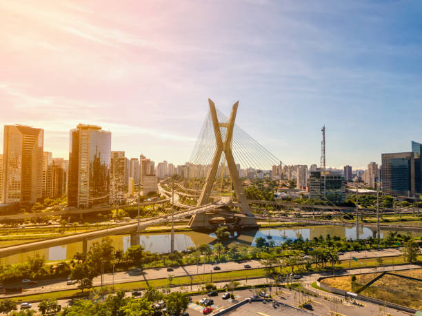 sao paulo - cable stayed bridge zdjęcia i obrazy z banku zdjęć