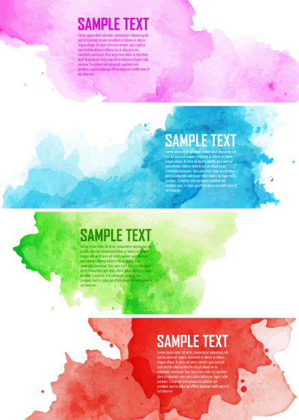 Colorful watercolor splashes Colorful watercolor splashes splatters and brush textures stock illustrations