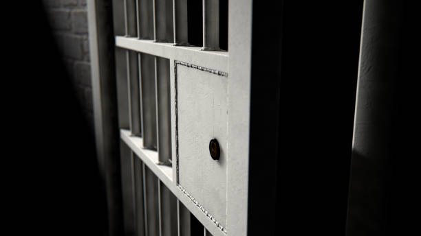 istock Jail Cell Door And Welded Iron Bars 901654944