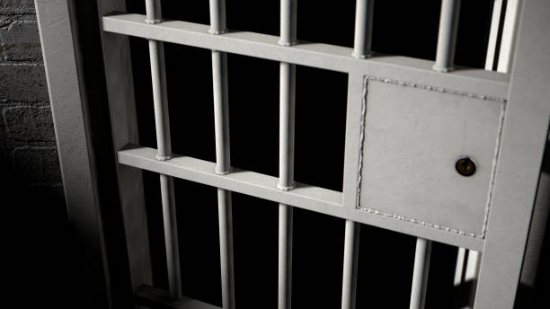 istock Jail Cell Door And Welded Iron Bars 901654996