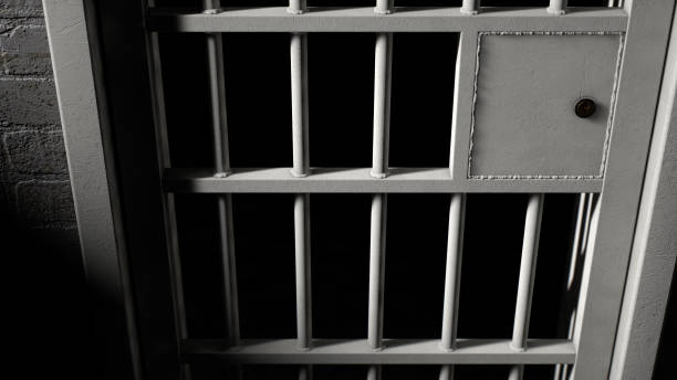 istock Jail Cell Door And Welded Iron Bars 901655000