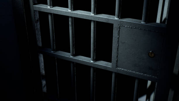 istock Jail Cell Door And Welded Iron Bars 901655436