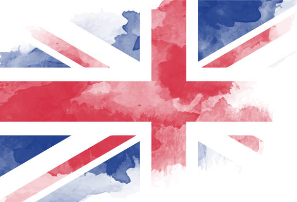 bayrak boyalı suluboya - britanya kültürü illüstrasyonlar stock illustrations
