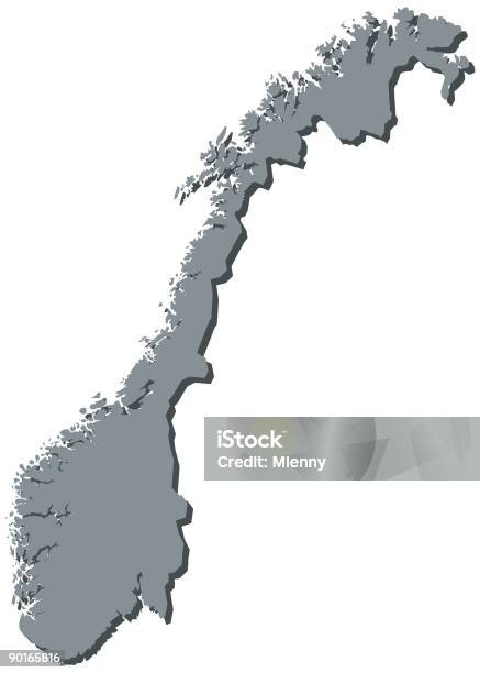 Mapa De Mapas Da Noruega Noruega - Arte vetorial de stock e mais imagens de Cartografia - Cartografia, Cinzento, Europa - Locais geográficos