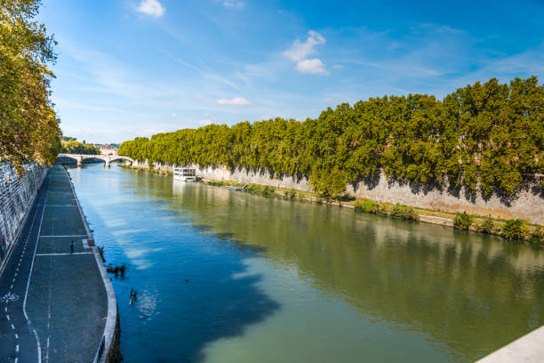istock Clear sky over Tiber river in Rome 901659182