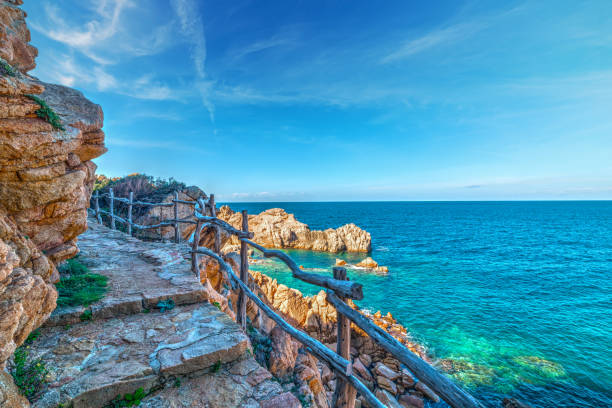 istock Wooden hand rail in Costa Paradiso 901665040