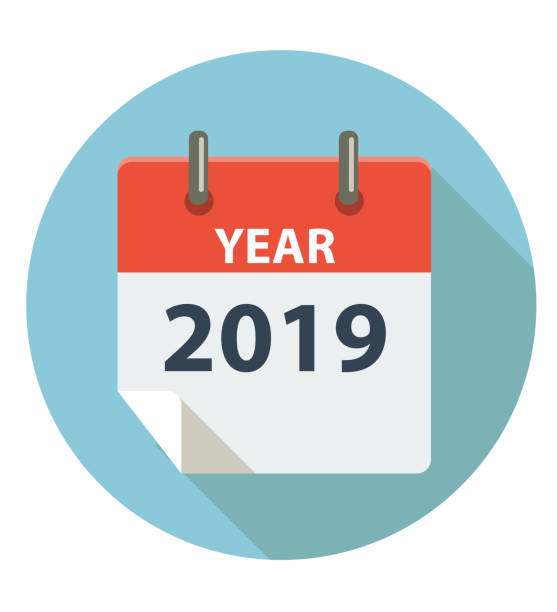 YEAR 2019 calendar icon 2019 stock illustrations