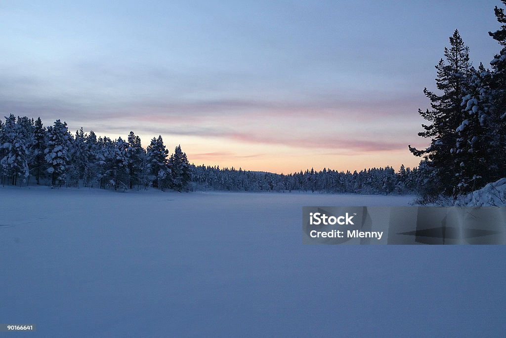 Paysage d'hiver au crépuscule - Photo de Pôle Nord libre de droits