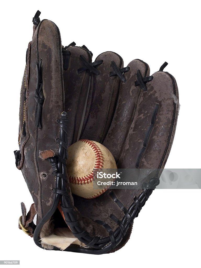 Vieux gants avec le ballon - Photo de Activité de loisirs libre de droits