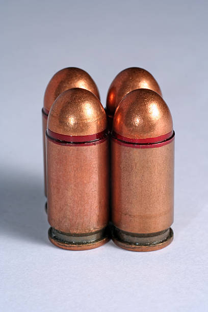 Russian pistol 9mm rounds stock photo