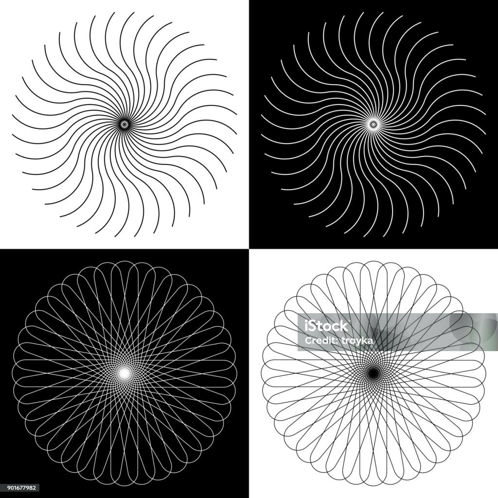 Rotation Lines Patterns Stock Illustration - Download Image Now ...