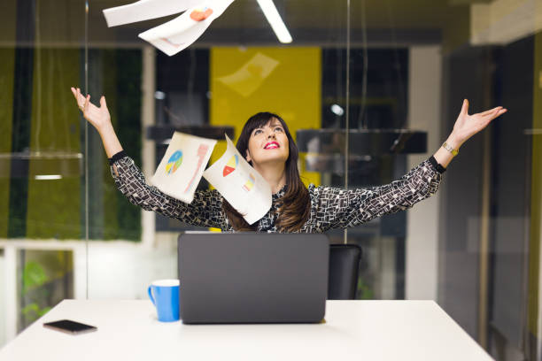 istock Happy lady celebrating success 901682612