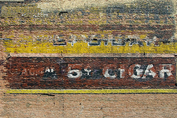 Grunge Brick Wall Sign. stock photo