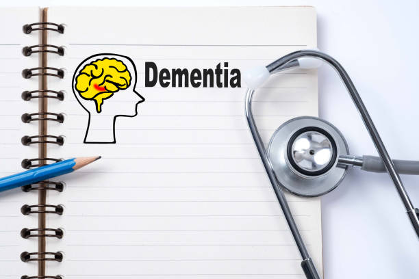 istock Stethoscope on notebook and pencil with Dementia words as medical concept. 901686688