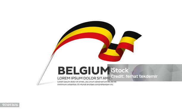 Belgium Flag On A White Background Stock Illustration - Download Image Now - Belgian Flag, Belgium, National Holiday