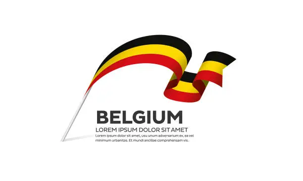 Vector illustration of Belgium flag on a white background