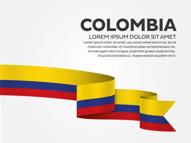 Vector illustration of Colombia flag on a white background