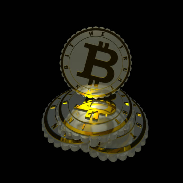istock Crypto currency sign isolated on black. 901693978