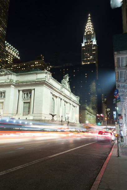 eua, fachada terminal central de 2017 de 21 de março-grand da park avenue - chrysler building grand central station built structure midtown manhattan - fotografias e filmes do acervo