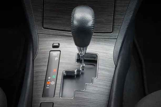 Automatic transmission gearshift stick; Close-up view