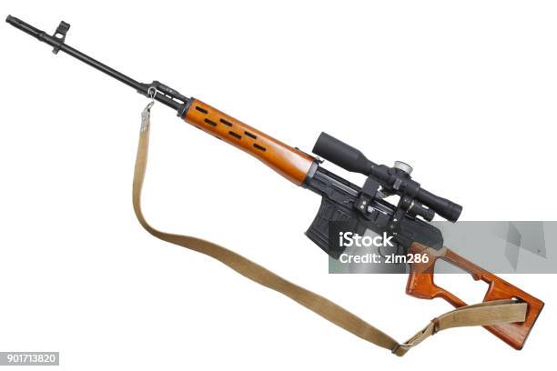 Foto de Espingarda De Sniper Svd Isolada e mais fotos de stock de