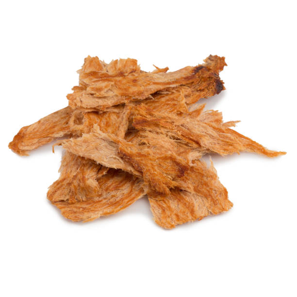 istock Pounded pork jerky, Dry pork pounding with meat tenderizer isolated on a white background 901722218