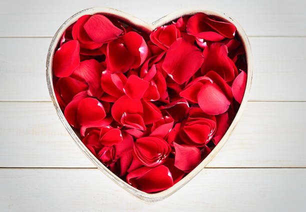 istock Red petals in heart-shaped tray 901725212