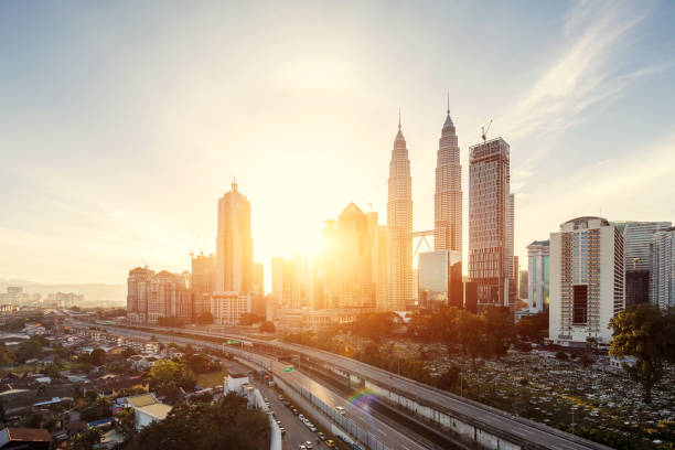 istock modern buildings in modern city with sunbeam 901759168