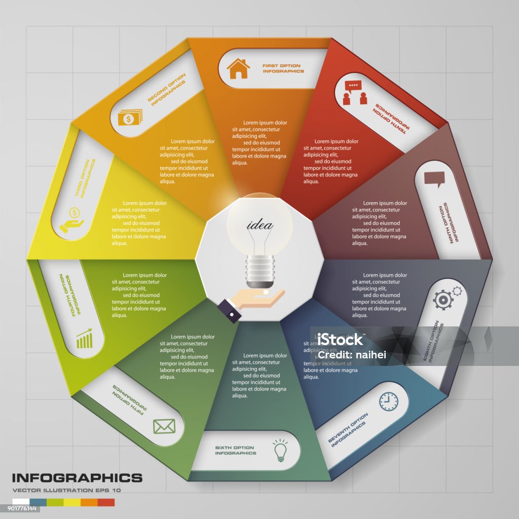 Ten Step Design Process 10 Steps Process Simpleeditable Abstract Design Element Vector Stock ...