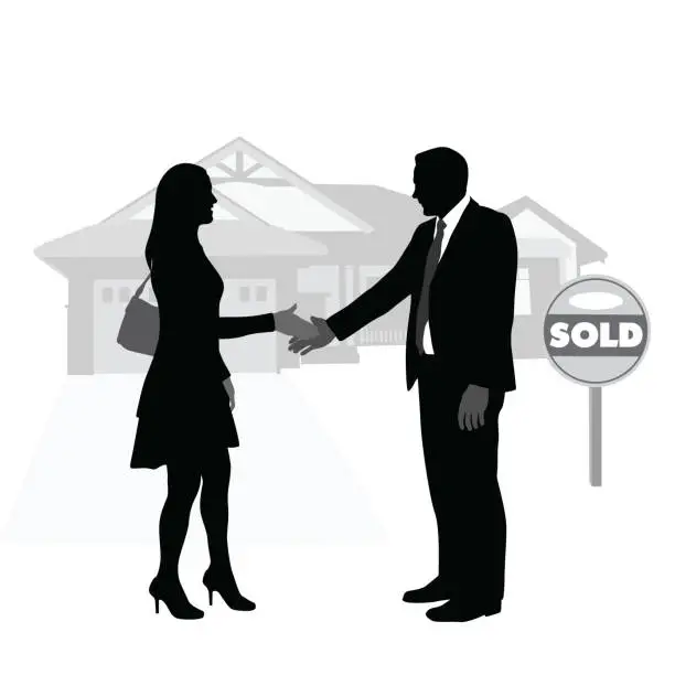 Vector illustration of New House Sold