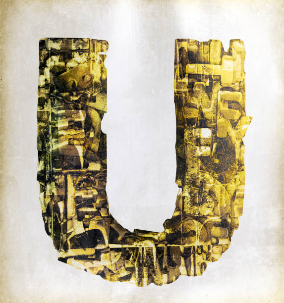 istock golden letter uppercase U 901780920