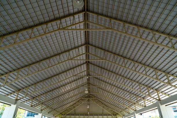 istock Metal roof structure 901781558
