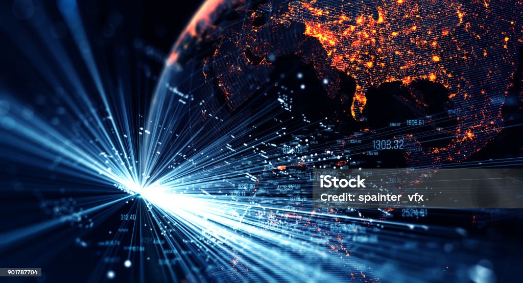 Globale internationale Konnektivität Hintergrund - Lizenzfrei Global Stock-Foto