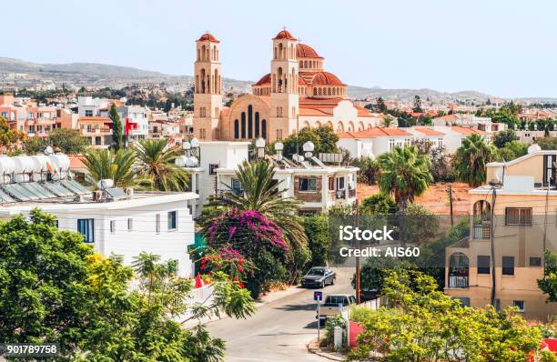 View Of Paphos With The Orthodox Cathedral Of Agio Anargyroi Cyprus Stock Photo - Download Image Now