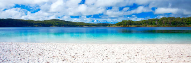 Lake Mckenzie on Fraser Island Lake Mckenzie on Fraser Island a popular tourist destination in Queensland, Australia road panoramic scenics journey stock pictures, royalty-free photos & images