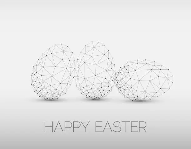 Vector illustration of Minimalistic geometric vector Happy Easter card